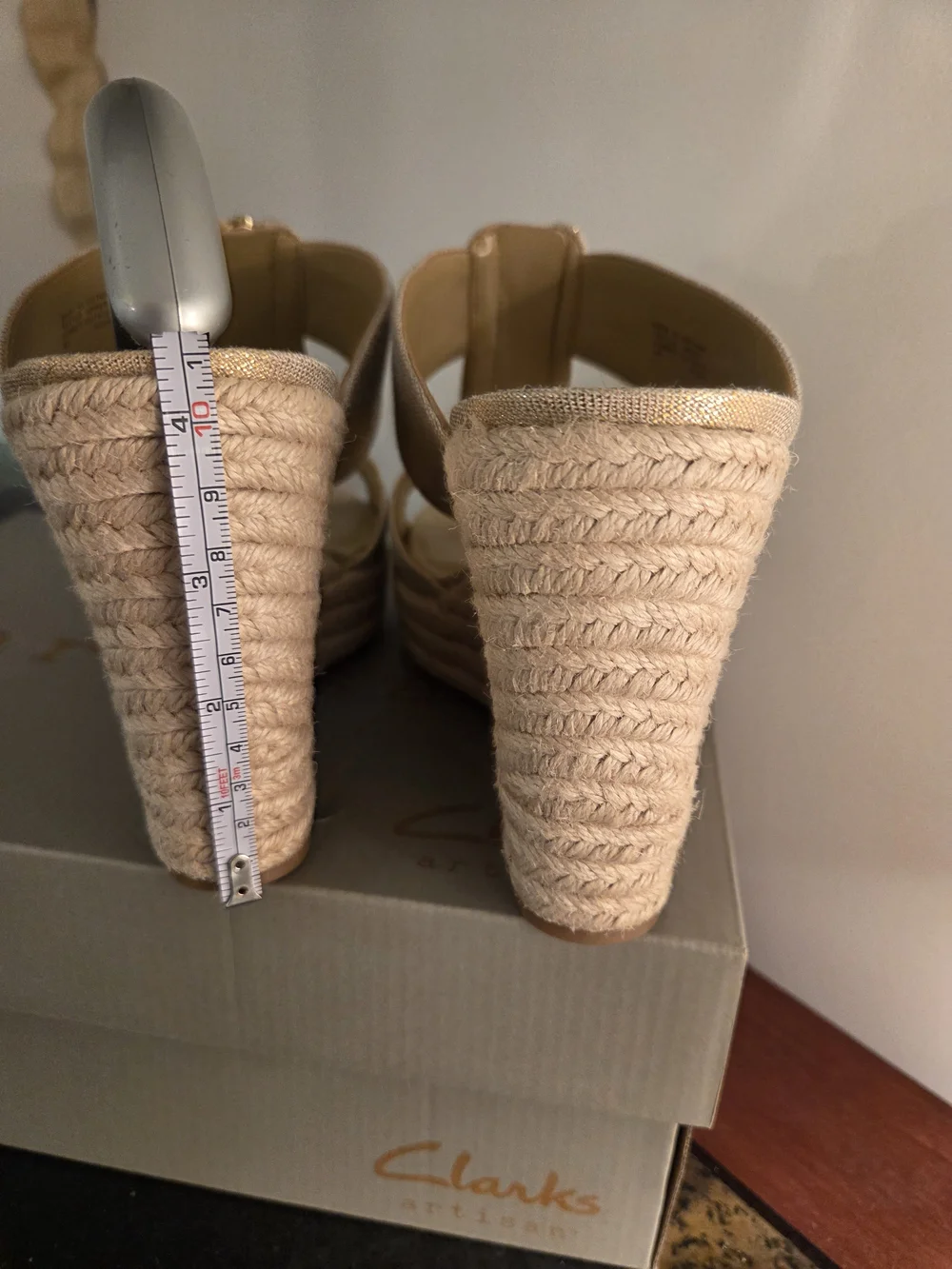 MICHAEL Michael Kors Champagne Metallic Espadrille Wedge Sandals